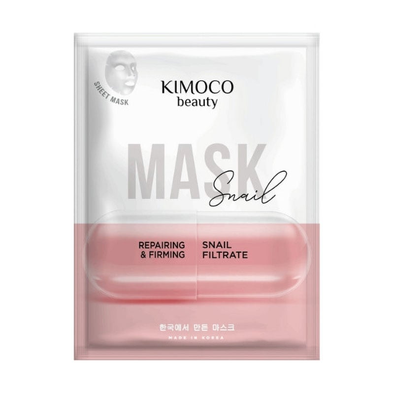 Регенерувальна тканинна маска для обличчя Kimoco Beauty Repairing &amp; Firming Snail Filtrate Mask зі слизом равлика, 23 мл